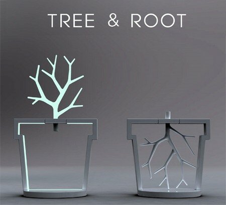 Tree and Root lamp design